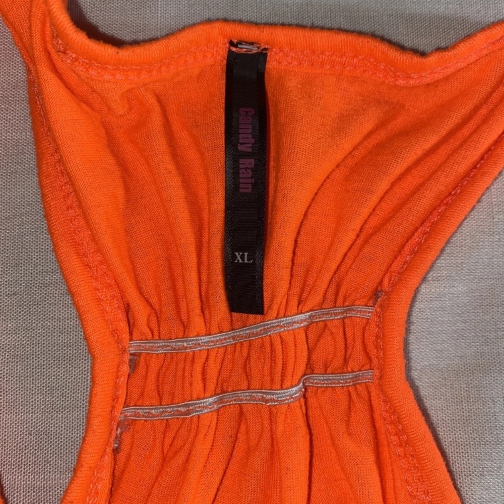 Candy Rain Tank Top Striped Orange Extra Large Juniors - Picture 4 of 5